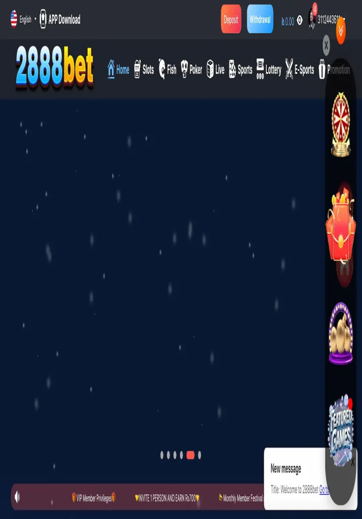 2888 Bet APK Game dashboard