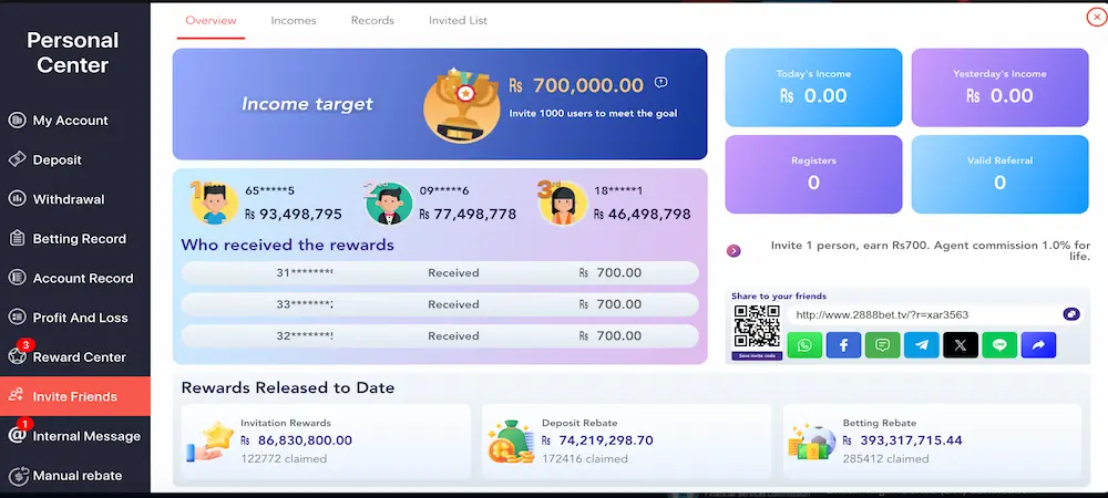 2888 bet APK game invitation