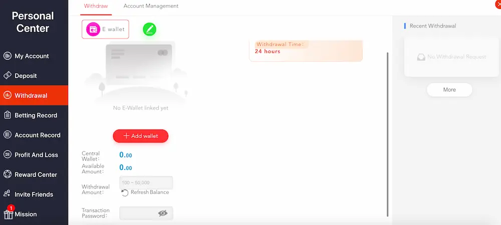 AS8 Game withdrawal method screen Pakistan 2026