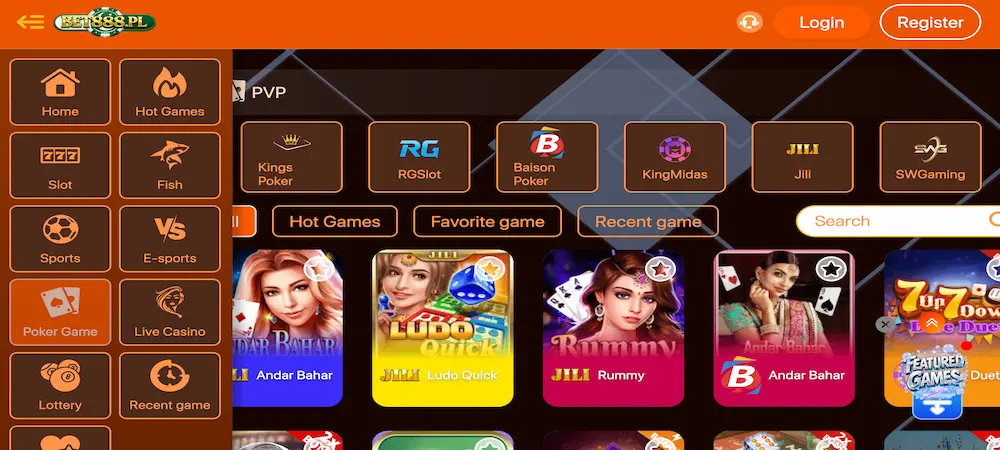 Bet888 Game options