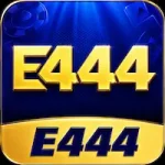 E444 Game logo with stylized text and gaming emblem