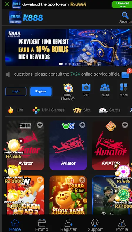 K888 Games Dashboard