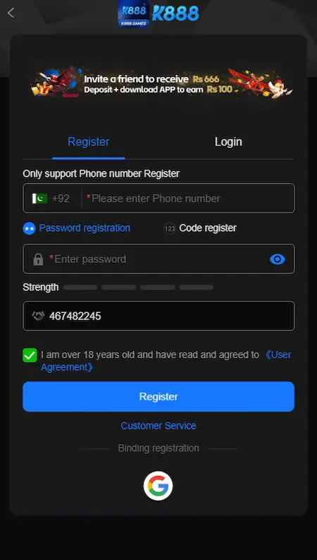 K888 Register Page