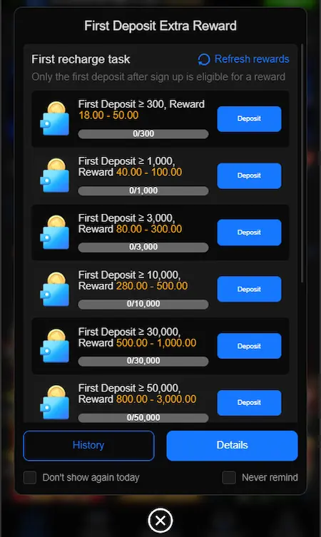 K888 Rewards section