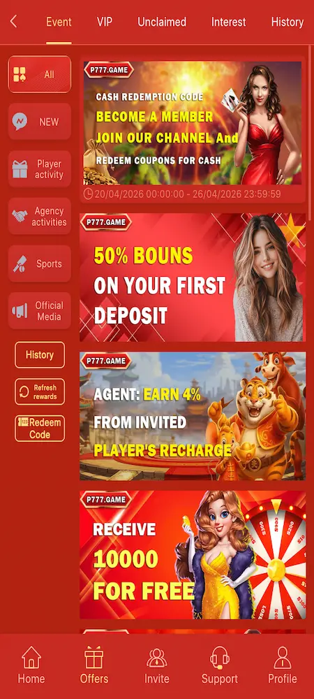 P777 Game Offers