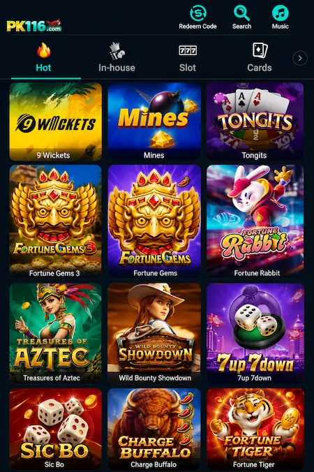 PK116 Game Homepage Photo