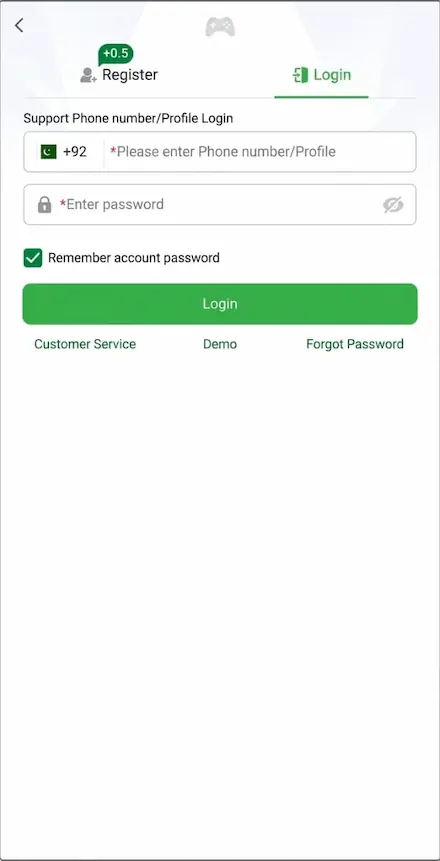 ME5 Game login page interface in the latest 2026 APK version