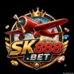 Official SK888 Bet Game logo icon featuring a golden casino chip with premium gaming elements on a dark professional backgrou